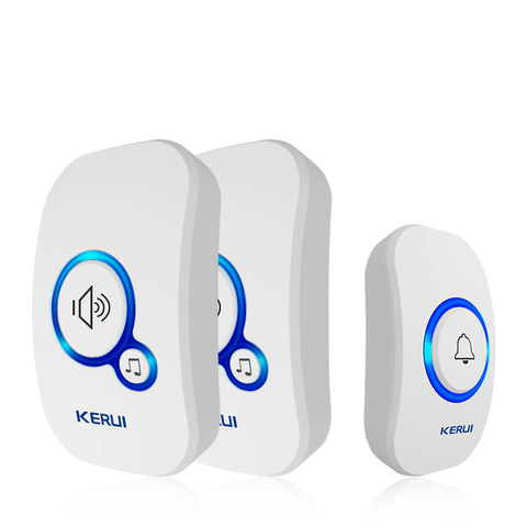 KERUI Wireless Smart Doorbell Home Security Alarm Welcome Doorbell LED Light 32 Songs with Waterproof Button easy Installation ► Photo 1/5