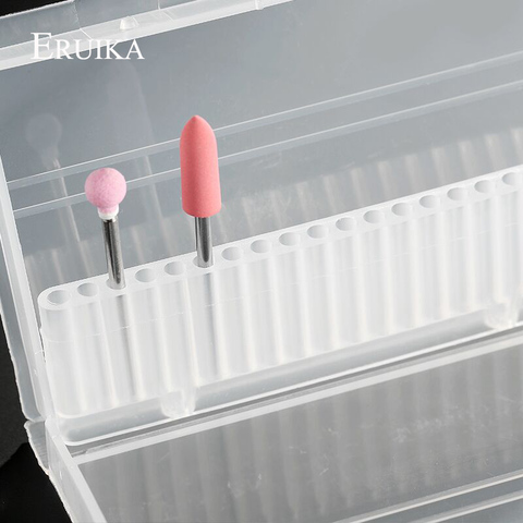 20 Slots Clear Nail Drill Bit Plastic Storage Box Holder Container Manicure Cutters Display Nail Accessorie ► Photo 1/6