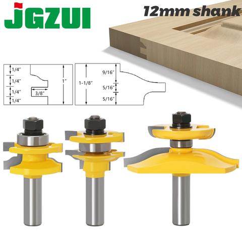 3pcs 12mm Shank Rail & Stile Ogee Blade Cutter Panel Raised Cabinet Router Bit Set Door Tenon Woodworking Tools ► Photo 1/6