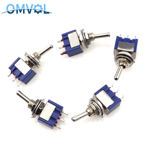 5pcs Mini MTS-102 3-Pin SPDT ON-ON 6A 125VAC Miniature Toggle Switches ► Photo 1/6