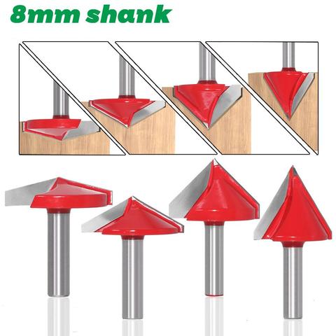 1PC 8mm shank V Bit CNC cricut carbide end mill 3D Router Bits for Wood 60 90 120 150 deg tungsten woodworking milling cutter ► Photo 1/6