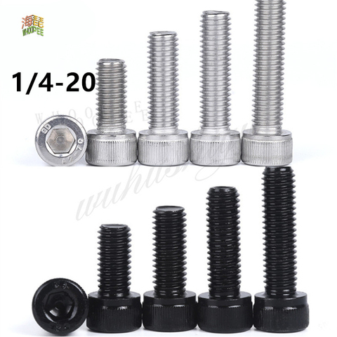 10Pcs Coarse thread UNC 1/4-20*L  Hex Hexagon Socket Cap Allen Head Screw /BoltHex Hexagon  Socket Button Head Round Screw Bolt ► Photo 1/3