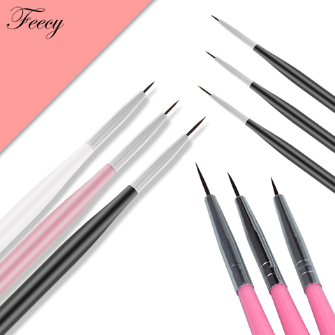 3pcs UV Gel Manicure Brush Liner Painting Pen Drawing Carving Pen Acrylic Nail Art Line Tips Brushes Pencel Nail Art Tools Pen ► Photo 1/6