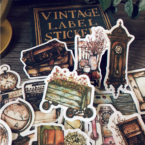 14PCS Vintage junk journal Furniture Material Sticker DIY Scrapbooking Album Diary Happy Plan Decoration Sticker ► Photo 1/5