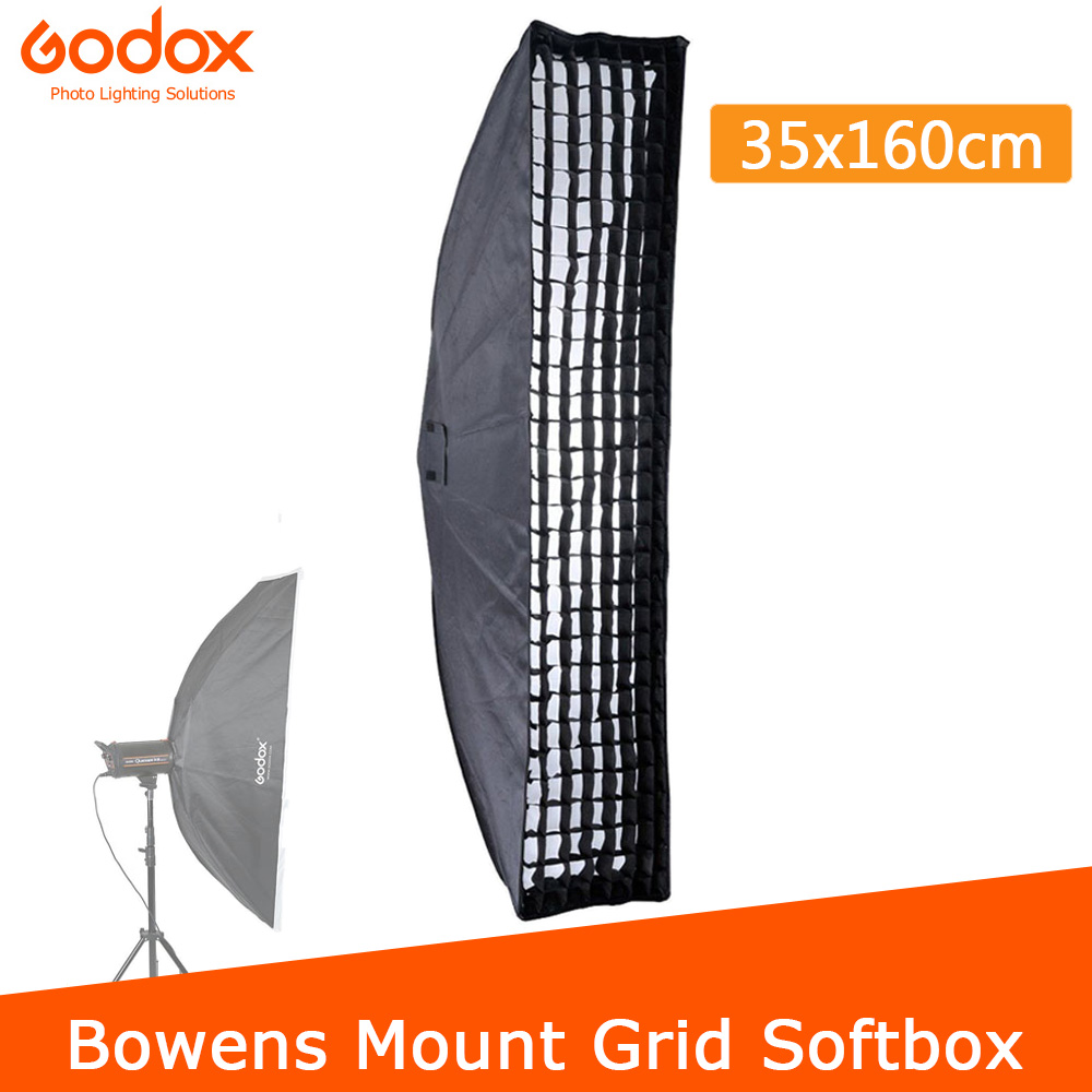 Godox 35x160cm 14x63 Beehive Honeycomb Grid Strip Softbox Bowens Mount  for Studio Flash (2pcs) 