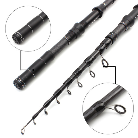 1.8m2.1m2.4m2.7m3.0m ultrashort telescopic fishing rod carbon carp rod Portable Travel Trout Spinning Rod Long shot fishing pole ► Photo 1/6