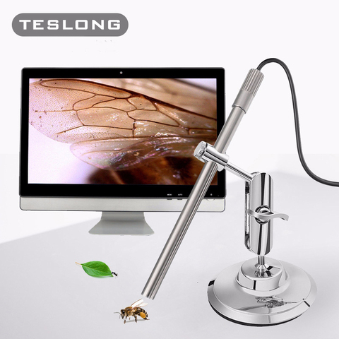 TESLONG MS100 HDTwo-in-one USB Interface Electronic Microscope Magnifier 8 LEDs 200 Times Enlargement Digital Microscope ► Photo 1/6