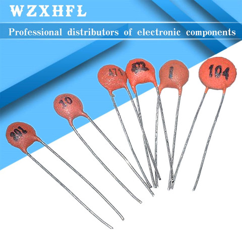 100pcs Ceramic capacitor 50V 1pF ~ 100nF 0.1uF 104 4.7PF 10PF 22PF 33PF 47PF 100PF 101 220PF 221 330PF 470PF 1NF 103 47NF 473 ► Photo 1/4