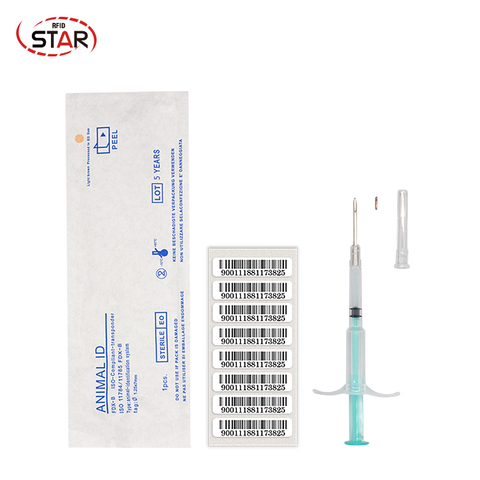 (10pcs) 1.25*7mm 134.2KHz FDX-B pet animal microchip Syringe horse dog microchip pet chip animal chip syringe for dogs cats fish ► Photo 1/6