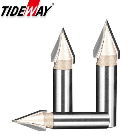 TIDEWAY 45 60 Degree V Bit Tungsten Carbide 3D V-Shaped Engraving Router Bit CNC Woodworking Tool for Hardwood MDF Plywood ► Photo 1/6