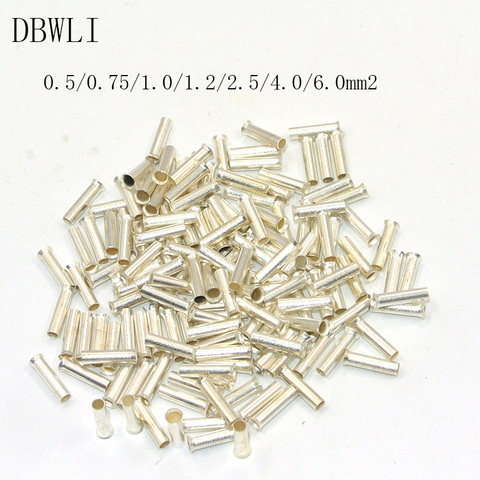 100Pcs Tin-coated Copper Material Uninsulated Terminal 0.5mm2-6.0mm2 Bootlace Ferrules Cord End Electrical Cable Crimp Connector ► Photo 1/1