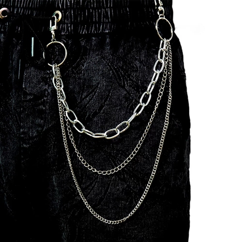 Vintage Long Metal Rock Trousers Hipster Pant Jean Keychain Ring Clip Tassel Keychains Women Accessory ► Photo 1/6