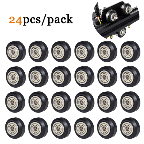 SIMAX3D CNC Openbuilds Wheel 3d printer parts 12/24 pcs Plastic with Bearing Idler Pulley Gear Perlin Wheel ender 3 Printer kits ► Photo 1/6