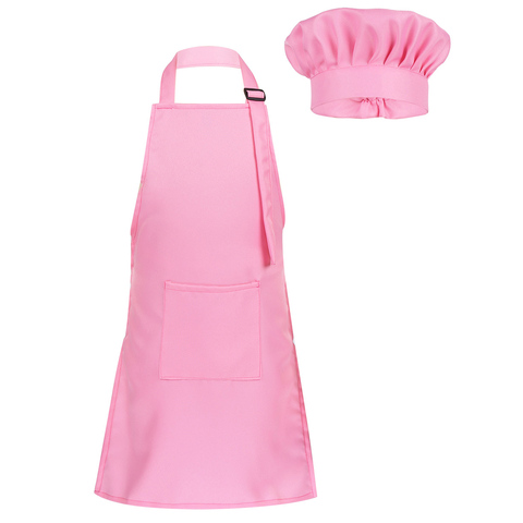 Child Kids Adjustable Apron and Chef Hat Set Kitchen Cooking Uniform Baking Painting Training Wear Boys Girls Halloween Costume ► Photo 1/6