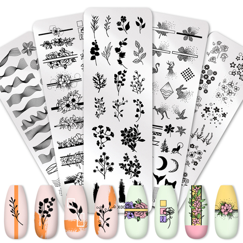 PICT YOU Nail Stamping Plates Stainless Steel Nail Art Fruit Leaves  Templates