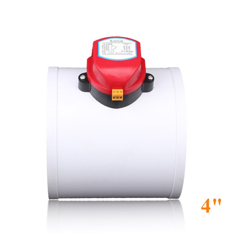 4 inch Plastic air damper valve HVAC electric air duct motorized damper for ventilation pipe valve 220V 12V 24V 110mm ► Photo 1/4