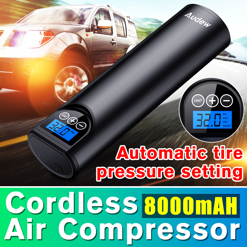 Audew 12V 150PSI Cordless Handheld Inflatable Air Pump Car Tyre Inflator LCD Digital Rechargeable For Auto Emergency Motorcycle ► Photo 1/6