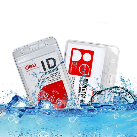 Bulk 10pcs Water Resistance Clear PVC ID Card Holder ID Badge Holder Name Sleeve Exhibition Shell Office school entrance Case ► Photo 1/6