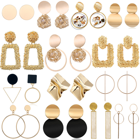 Big Drop Earrings for Women Geometric Statement Earrings female 2022 Fashion Modern Jewelry hanging kolczyki oorbellen ► Photo 1/6