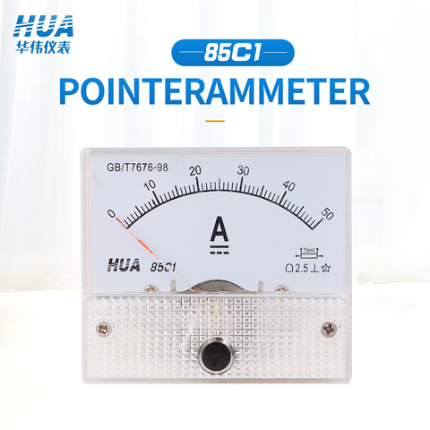 85C1 DC Analog Ammeter panel size56*64mm 1A2A3A5A10A15A20A30A/75mV 50A/75mV etc, factory direct selling, complete specifications ► Photo 1/6