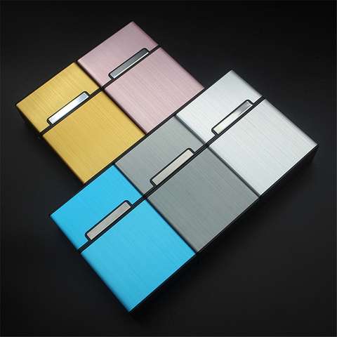 1PC Candy Color Cigarette Case Fashion Aluminum 20 PCS Cigarettes Capacity Cigarettes Case Magnetic Buckle Tobacco Box Women Men ► Photo 1/6