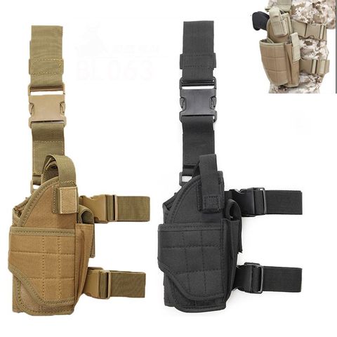 Army Tactical Molle Drop Leg Gun Holster Universal Right Hand Thigh Pistol Holster Military Airsoft Magazine Pouch Glock Holder ► Photo 1/6