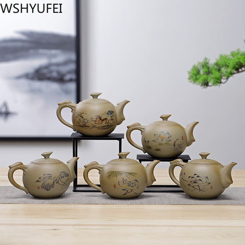 WSHYUFEI Chinese style stoneware teapot tea set Handmade kettle Ceramic Clay Teapot Set Chinese tea ceremony supplies teapot ► Photo 1/6