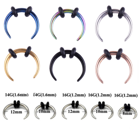 1 Piece Surgical Steel OX Horn Vintage Nose Septum Hoop Rings Ear Septum Clicker Horseshoe Nose Ear Taper Piercing Body Jewelry ► Photo 1/6