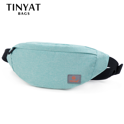 TINYAT Men Women Waist Pack Bag Casual Fanny Pack Canvas Belt bag Girl Mobile Money Fanny Bag Belt Bags Blue ► Photo 1/6