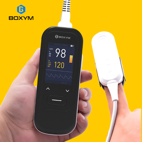 BOXYM Medical Handheld Pulse Oximeter Portable Rechargeable blood oxygen Heart Rate Monitor For Adult Children Newborns oximetro ► Photo 1/6