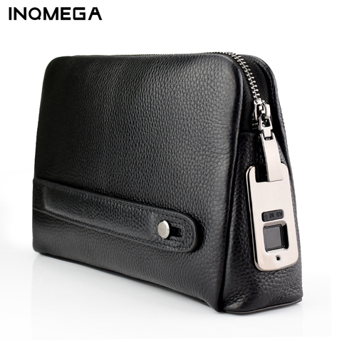 Men's Fingerprint Bags Anti-Theft Purses for men Leather Hand Bag Male Long Money Wallets Mobile Phone Pouch Men Messenger Bag ► Photo 1/6