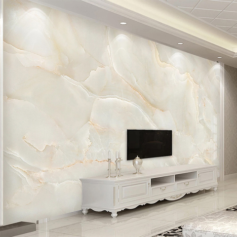 Photo Wallpaper Modern Simple Beige Marble Background Wall Mural Living Room TV Sofa Hotel Luxury Decor Papel De Parede Sala 3 D ► Photo 1/6