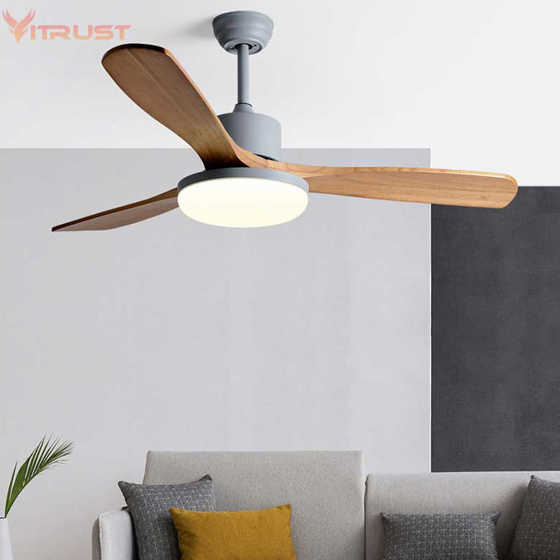 Three Blade Indoor Wooden Ceiling Fan, Reversible Ceiling Fan
