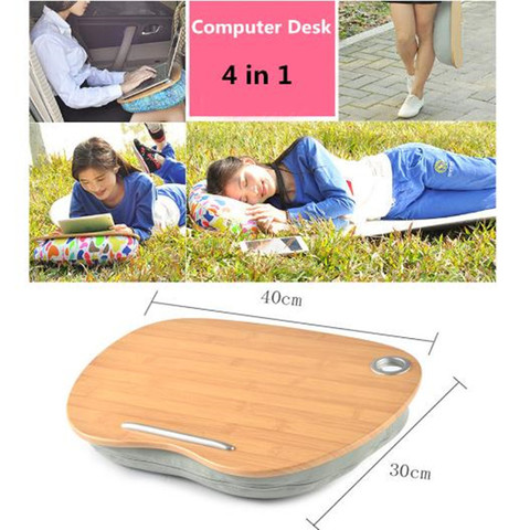 Portable Mini Laptop Desk Househol Cup Tray for Pad/Phone/Book Office Lunch Break Pillow for Picnic/Camping Car Seat Cushion ► Photo 1/6