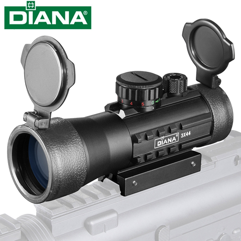 3X44 Green Red Dot Sight Scope Tactical Optics Riflescope Fit 11/20mm Rail Rifle Scopes for Hunting ► Photo 1/6