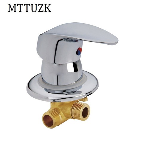 MTTUZK Wall Mounted 2 Inlet 1 Outlet Water Shower Room Mixer Faucet Separate Bathroom Shower Faucet Brass Hot &Cold Mixing Valve ► Photo 1/6