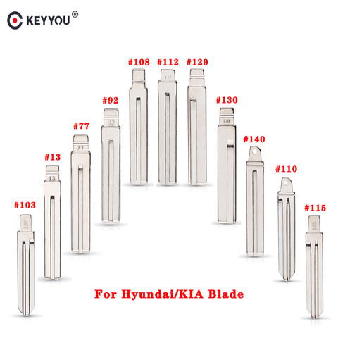 KEYYOU Blank For Kia RIO 2012 Spotage K2 K3 K5 For Hyundai Sonata Verna I30 IX35 HB20 Elantra Remote KD Car Key Blade HY20 TOY40 ► Photo 1/5