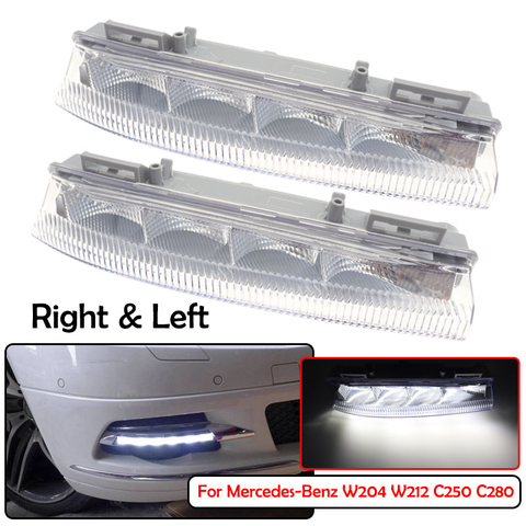 Car Front LED DRL Daytime Running light Fog Lamp For Mercedes-Benz W204 W212 C250 C280 C350 E350 A2049068900 A2049069000 ► Photo 1/6