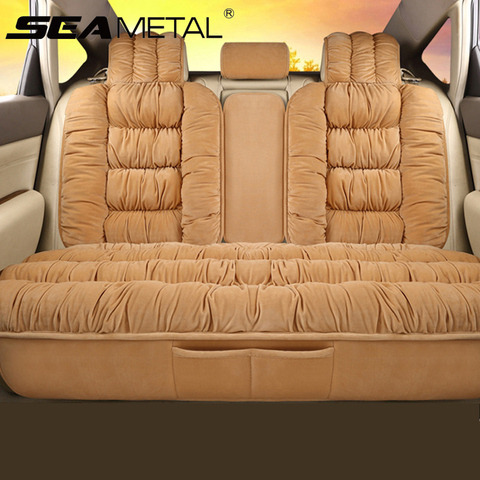 Plush Car Seat Cover Universal Seat Covers Protector Automobiles Seat Cushion Warm Carpet Mat Winter Seat-cover Car-Styling ► Photo 1/6