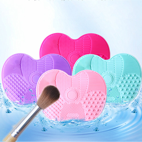 Silicone Makeup Brush Cleaner Mat Cosmetic Foundation Make up Brushes Eyebrow Easy Apple Scrubber Board Cleaning Pad ► Photo 1/4