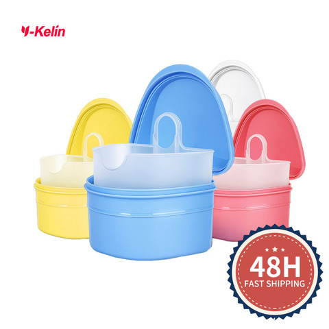 Y-kelin Denture Box  High Quality full denture soaking case prosthesis container  bath box 4 color free gifts ► Photo 1/6