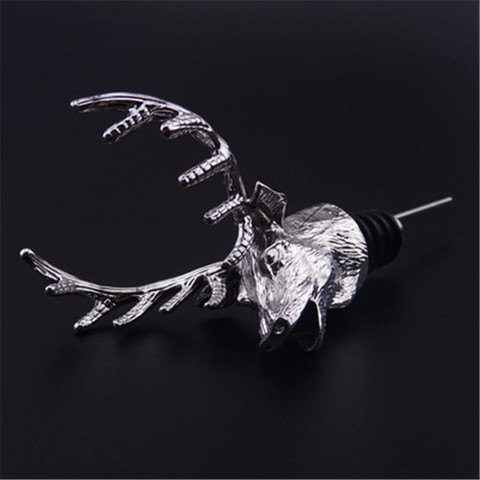 New Stainless Steel Deer Stag Head Wine Pourer Unique Wine Bottle Stoppers Wine Aerators Bar Tools with Box ► Photo 1/4