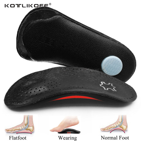 KOTLIKOFF Leather Orthotic Insoles orthopedic Flat Feet Heel Pain Arch Support For Man Woman Business Shoe insoles sole Insert ► Photo 1/6