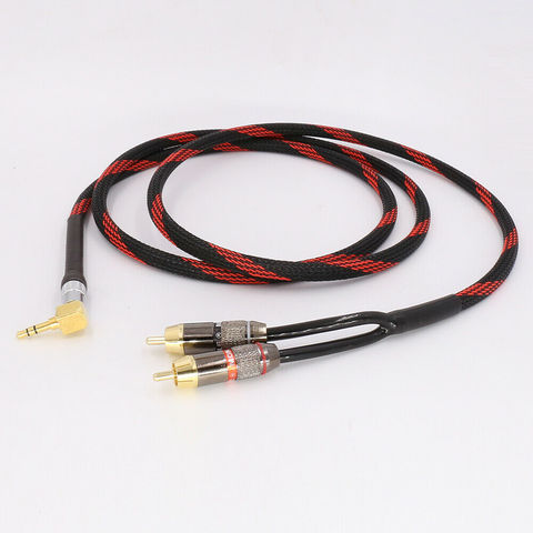 hifi rca cable Audio signal wire JACK plug 3.5mm one to two RCA Interface hifi amp audio ► Photo 1/6