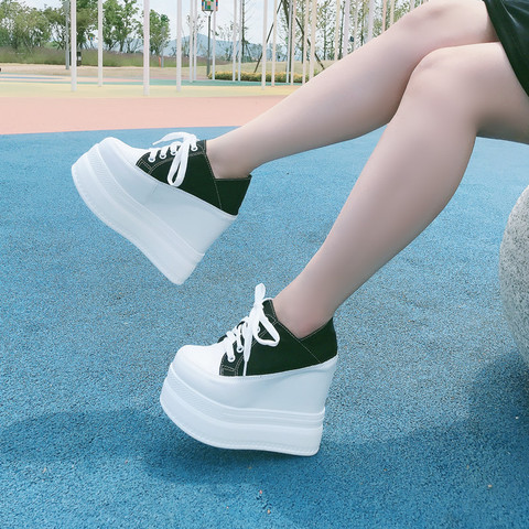 Women's Flat Platform Shoes 2022 Autumn Split Leather Casual Women Shoes Thick Sole Sneakers For Women Platform Shoes 13CM ► Photo 1/1