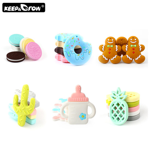 Keep&Grow 1pc BPA Free Baby Teethers Food Grade Silicone Teether Baby Teething Chew Silicone Beads DIY Teething Necklace Toys ► Photo 1/6