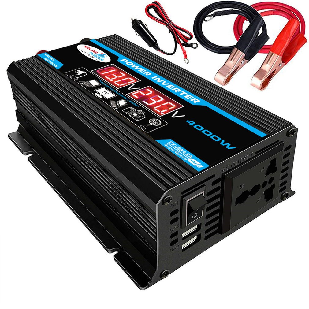 Digital 150W Car Power Inverter DC 12V to AC 220V Converter With 2 USB Ports CU