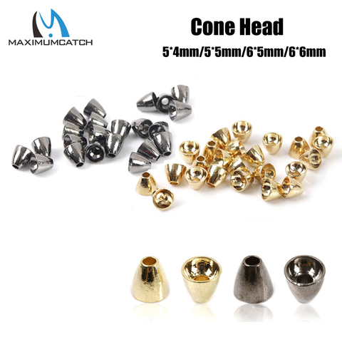 Maximumcatch 25Pcs/lot Tungsten Cone Head Fly Tying Beads Black Nickel/Gold Fly Tying Material ► Photo 1/6