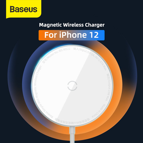 Baseus Mini Magnetic Wireless Charger For IP12 iPhone 12 Pro Charger With Type-C Cable Black Fast Charger For iPhone 12 Mini ► Photo 1/6