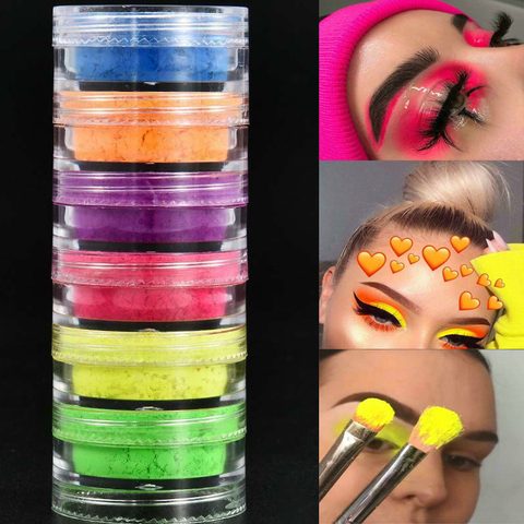 6 COLOR Matte Lasting Shimmer Eyeshadow Pigment Eyeshadow Neon Powder Nail Powder ► Photo 1/6